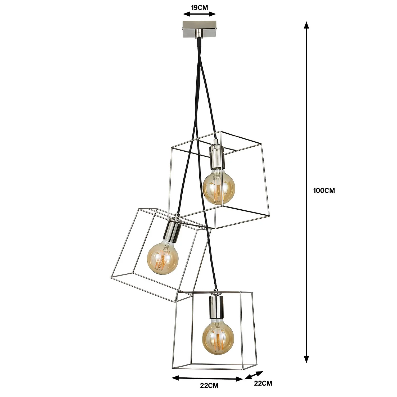 Edge 3 Light Cluster Pendant - Polished Brass 6 Edge 3 Light Cluster Pendant - Polished Brass - Image 5