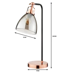 Decan Table Lamp - Smoke & Copper -Furniture Series Store 13208318 7654909895245419