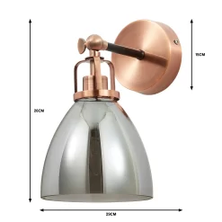 Decan Wall Light - Smoke & Copper -Furniture Series Store 13208320 6414909895240130