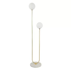 House Beautiful Delta Marble Floor Light - Brass & Opal -Furniture Series Store 13208322 1994927260346893