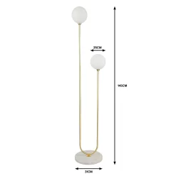 House Beautiful Delta Marble Floor Light - Brass & Opal -Furniture Series Store 13208322 7424927260460983