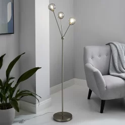 Orb 3 Light Floor Lamp - Nickel Smoke