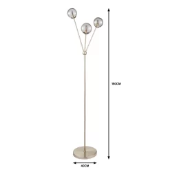 Orb 3 Light Floor Lamp - Nickel Smoke -Furniture Series Store 13208323 9304909895331951