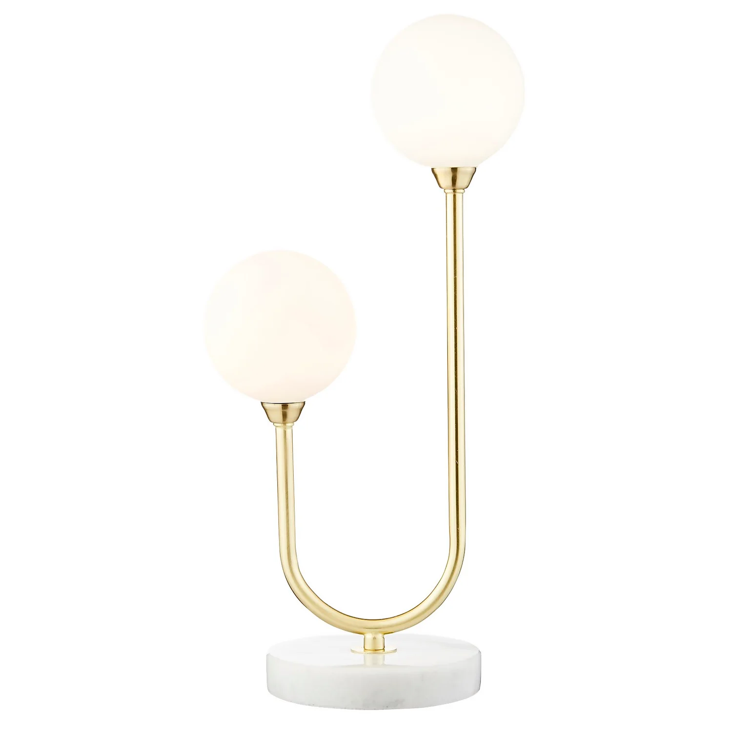 House Beautiful Delta Marble Table Lamp - Brass & Opal 4 House Beautiful Delta Marble Table Lamp - Brass & Opal - Image 2
