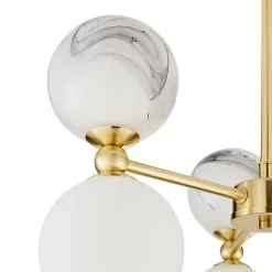 House Beautiful Delta 3 Light Marble Pendant - Brass & Opal -Furniture Series Store 13208336 1634927241741295