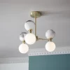 House Beautiful Delta 3 Light Marble Pendant - Brass & Opal -Furniture Series Store 13208336 5354927241699904