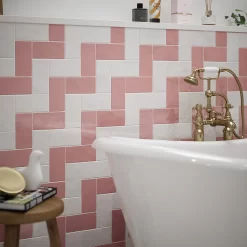 Country Living Artisan Peony Blush Ceramic Wall Tile 75 X 150mm - 0.5sqm Pack -Furniture Series Store 13220554 6104909608117045