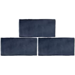 Country Living Artisan French Navy Ceramic Wall Tile 75 X 150mm - 0.5sqm Pack -Furniture Series Store 13220556 1754916404186521