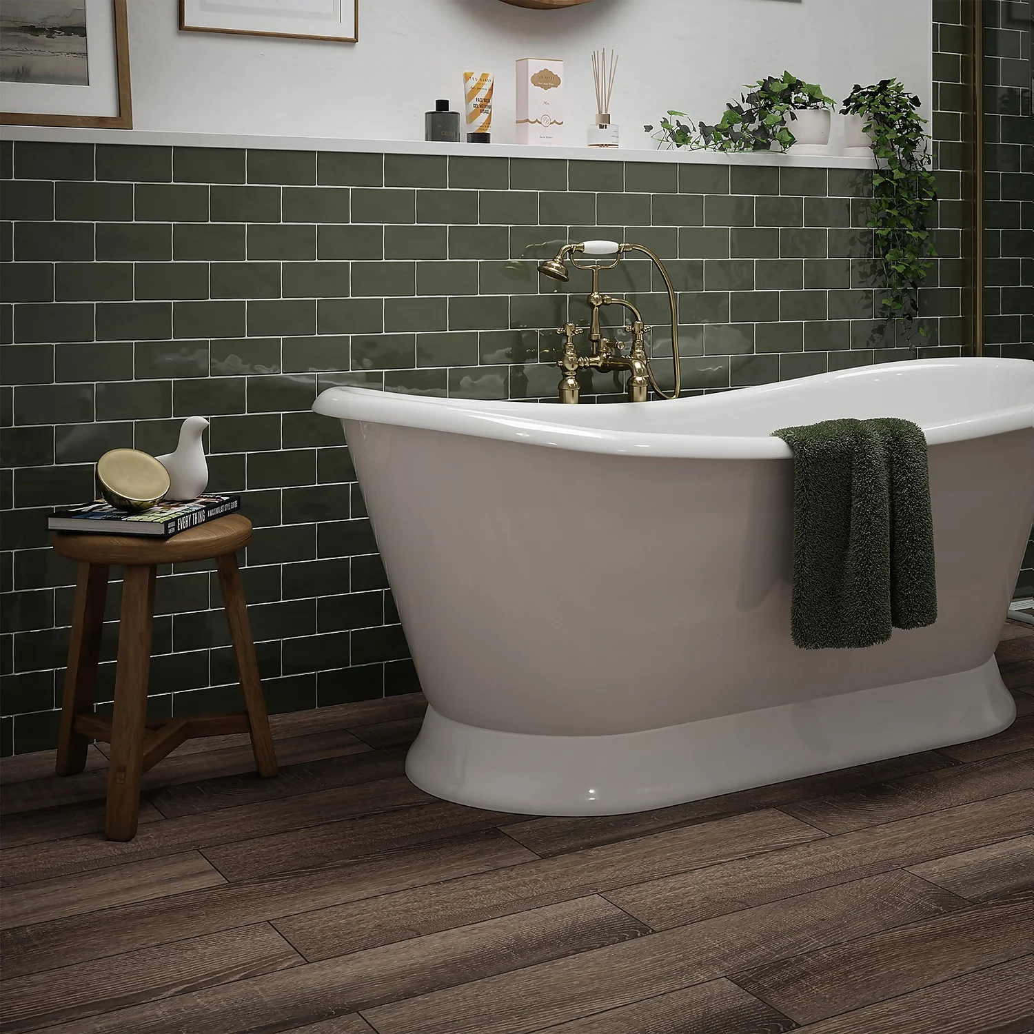 Country Living Artisan Moss Green Ceramic Wall Tile 75 X 150mm - 0.5sqm Pack 6 Country Living Artisan Moss Green Ceramic Wall Tile 75 X 150mm - 0.5sqm Pack - Image 5