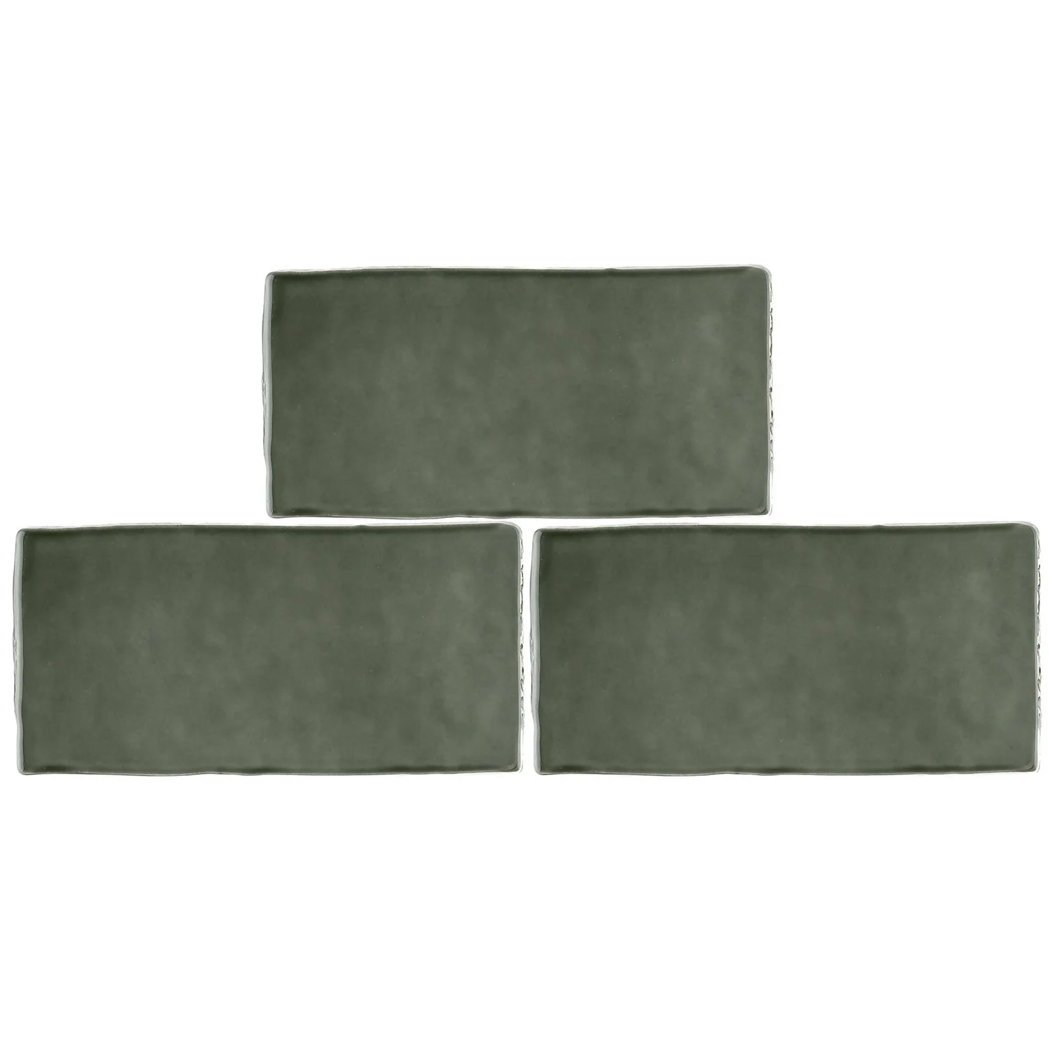 Country Living Artisan Moss Green Ceramic Wall Tile 75 X 150mm - 0.5sqm Pack 4 Country Living Artisan Moss Green Ceramic Wall Tile 75 X 150mm - 0.5sqm Pack - Image 3