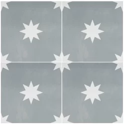 Country Living Starry Skies Chalk Grey Porcelain Wall & Floor Tile 200 X 200mm - 0.52sqm Pack -Furniture Series Store 13220587 1904915124800662