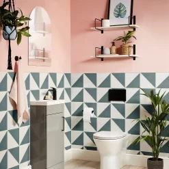 House Beautiful Cube Fern Porcelain Wall & Floor Tile 200 X 200mm - 0.52sqm Pack -Furniture Series Store 13220592 1604909608241137