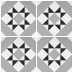 Fiore Diamond Black Porcelain Wall & Floor Tile 200 X 200mm - 0.52sqm Pack -Furniture Series Store 13220601 7764916348340978