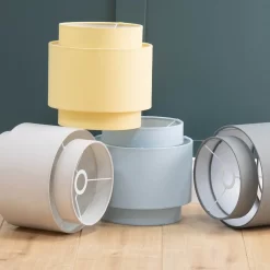 Finn Tier Drum Putty Linen Shade - 25cm -Furniture Series Store 13222467 1564944148516926