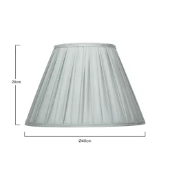 Raye Duck Egg Pleated Taper Silk Shade - 40cm -Furniture Series Store 13222473 1264946174524248