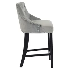 Annabelle Velvet Bar Stool - Grey -Furniture Series Store 13223761 6864927306593222