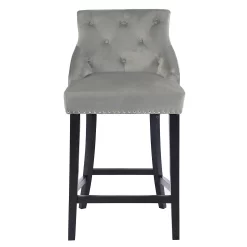 Annabelle Velvet Bar Stool - Grey -Furniture Series Store 13223761 7994927306506681