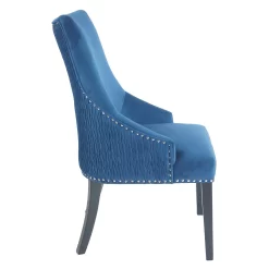 Annabelle Pleated Back Velvet Dining Chairs - Set Of 2 - Navy -Furniture Series Store 13223766 1044926476936469