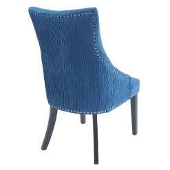 Annabelle Pleated Back Velvet Dining Chairs - Set Of 2 - Navy -Furniture Series Store 13223766 1334926477047184