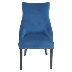 Annabelle Pleated Back Velvet Dining Chairs - Set Of 2 - Navy -Furniture Series Store 13223766 2144926476902767