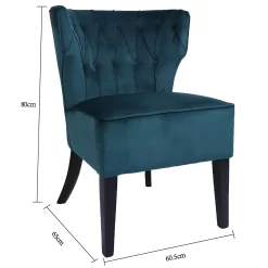Sadie Velvet Accent Chair - Aegean Blue -Furniture Series Store 13223769 1444958840774388