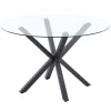 Ludlow Round Glass Dining Table - Charcoal -Furniture Series Store 13244362 2424947243449697
