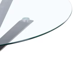 Ludlow Round Glass Dining Table - Charcoal -Furniture Series Store 13244362 7104947243538518