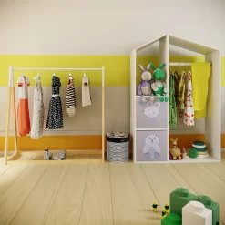 Kids A-Frame Clothes Rail - Natural & White -Furniture Series Store 13277679 1074929069107268