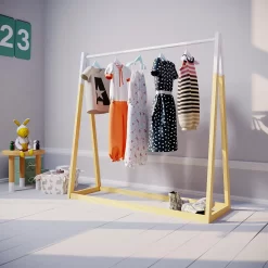 Kids A-Frame Clothes Rail - Natural & White -Furniture Series Store 13277679 2064929069078699