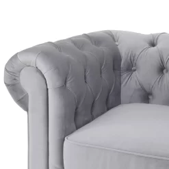 Chesterfield Velvet Armchair - Silver -Furniture Series Store 13302342 1374961771221857