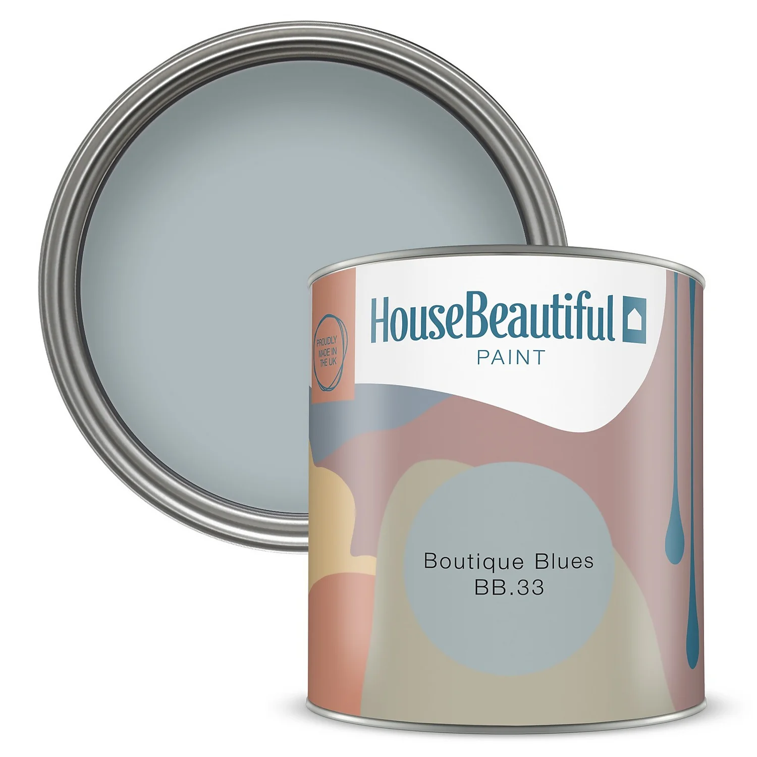 House Beautiful Durable Matt Emulsion Multi-Surface Paint Boutique Blues BB.33 Tester - 125ml 3 House Beautiful Durable Matt Emulsion Multi-Surface Paint Boutique Blues BB.33 Tester - 125ml