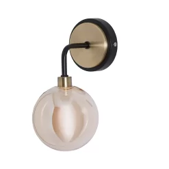 Shoreditch Glass Wall Light - Champagne & Brass -Furniture Series Store 13453787 1354915324441158