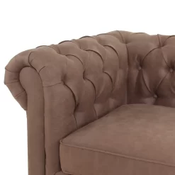 Chesterfield Faux Leather Armchair - Tan -Furniture Series Store 13514410 1894961771271750
