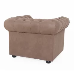 Chesterfield Faux Leather Armchair - Tan -Furniture Series Store 13514410 7794961771223147