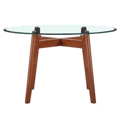 Baxter Glass & Oak Round Dining Table -Furniture Series Store 13514421 2304963832099991
