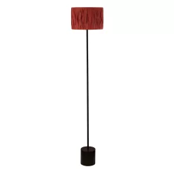 Raffia Floor Lamp - Pink & Black -Furniture Series Store 13525817 2184956834941127