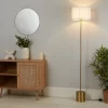 Raffia Floor Lamp - White & Gold -Furniture Series Store 13525826 9065042052897171