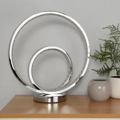 Sasha LED Table Lamp - Chrome & Crystal -Furniture Series Store 13525836 7715042075141142