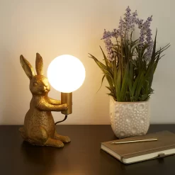 Rabbit Table Lamp - Gold & Glass -Furniture Series Store 13528281 1964956834690186