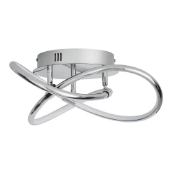 Bailey LED Spiral Flush Ceiling Light - Chrome -Furniture Series Store 13529589 4374945395650358