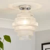 Monet Tiered Glass Flush Ceiling Light -Furniture Series Store 13529628 1834945395733446