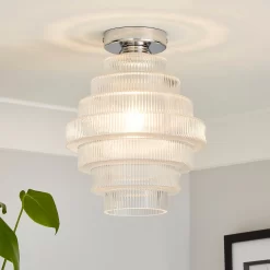 Monet Tiered Glass Flush Ceiling Light