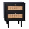 Kubu Rattan 2 Drawer Side Table - Black -Furniture Series Store 13633731 8405036420176179