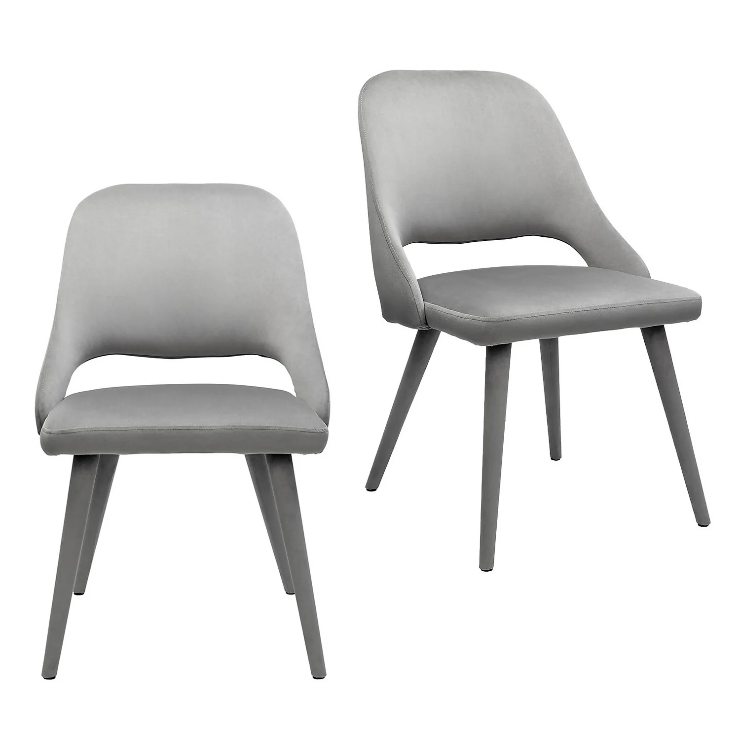 Oliver Upholstered Dining Chairs - Set Of 2 - Grey 3 Oliver Upholstered Dining Chairs - Set Of 2 - Grey