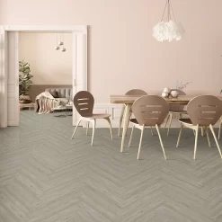 Kraus Rigid Core Herringbone Luxury Vinyl Floor Tile - Owsten Grey