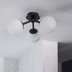 Pulsa Bathroom Semi Flush Light - 3lt Black -Furniture Series Store 13794229 7494957105421190