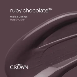 Crown Matt Emulsion Paint Ruby Chocolate - Tester 40ml -Furniture Series Store 13806992 1084964059952151