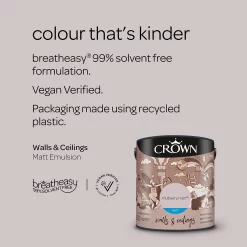 Crown Matt Emulsion Paint Mulberry Mist - 2.5L -Furniture Series Store 13807021 5304964048891982