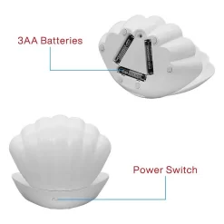 Colour Changing LED Glitter Shell Lamp -Furniture Series Store 13892610 8634998572582514