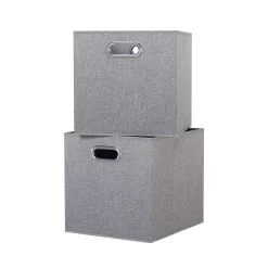 Clever Cube Fabric Insert - Set Of 2 - Woven Silver